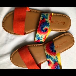 Tie dye sandals